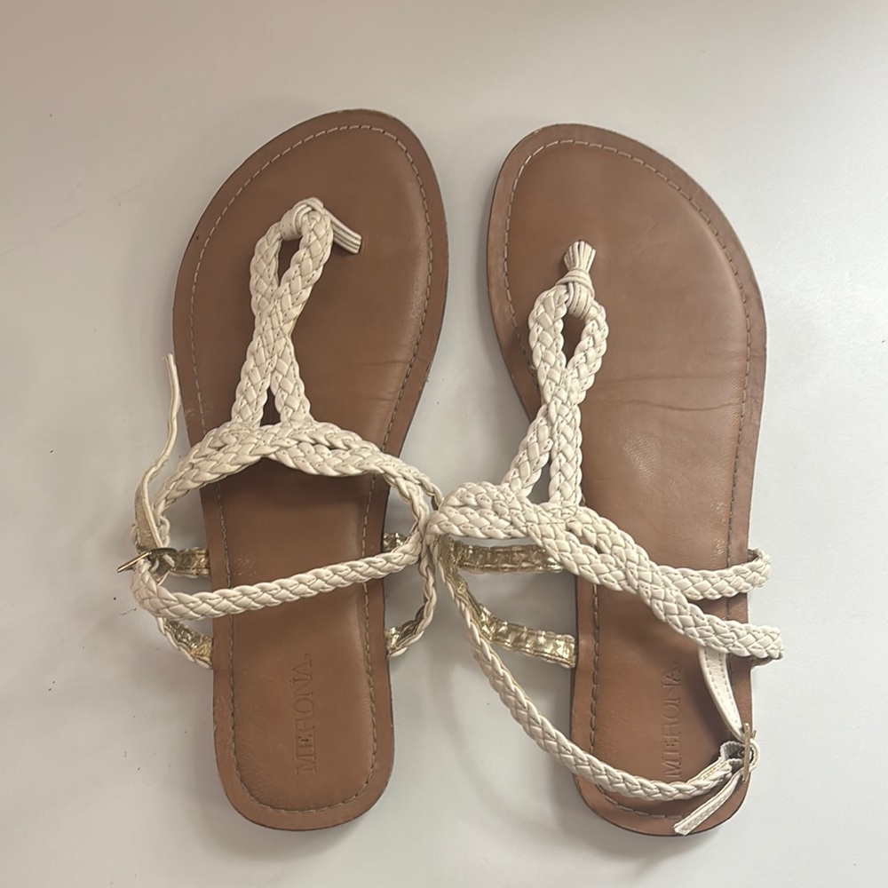 Braided Cream Sandals